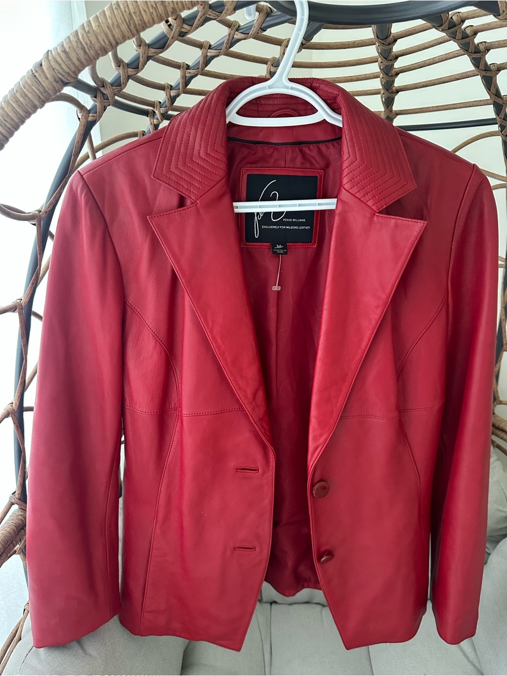 Venus Williams x Wilsons Leather Red Genuine Leather Blazer Y2K M